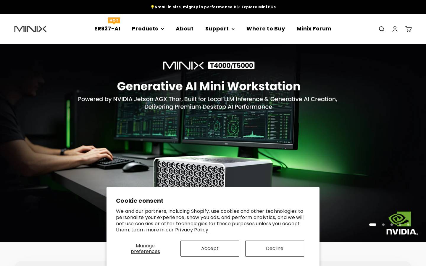 MINIX homepage screenshot