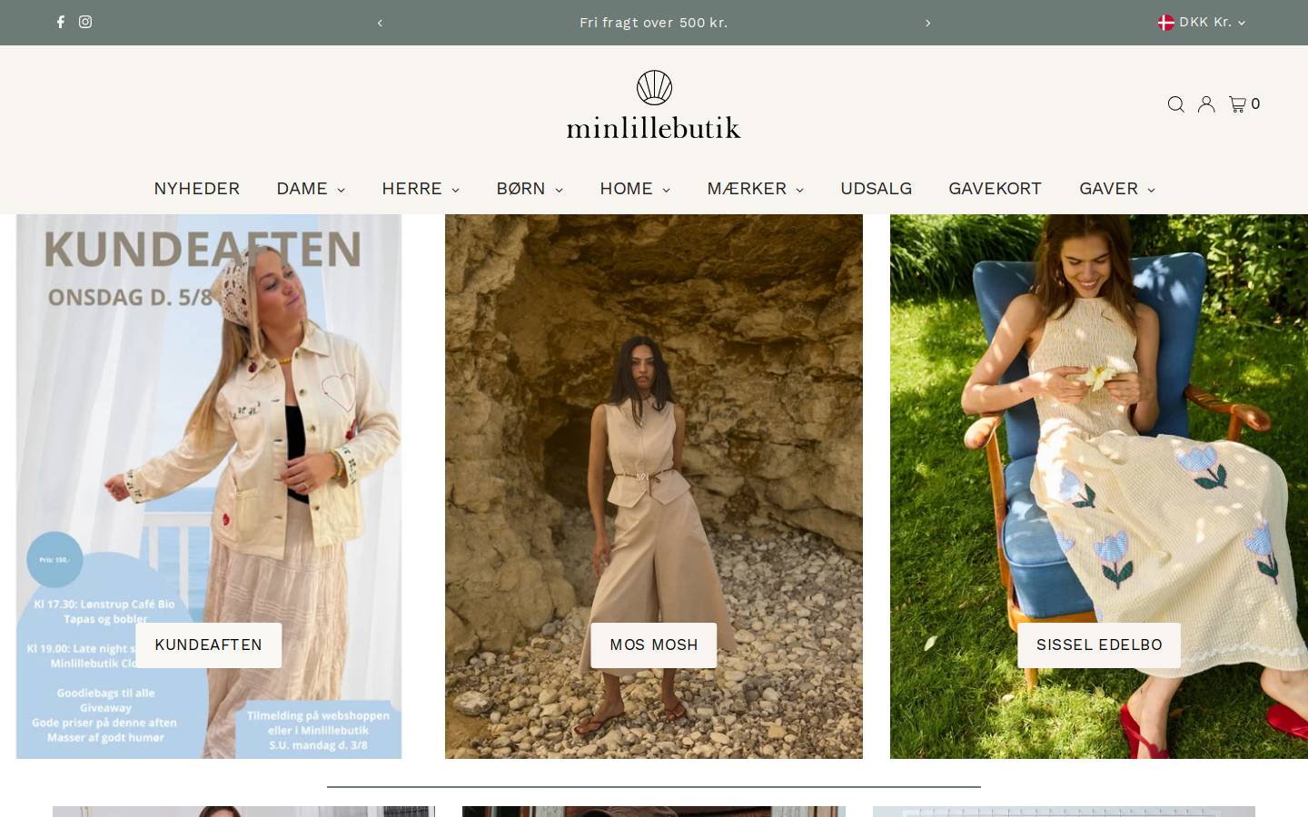 Minlillebutik homepage screenshot