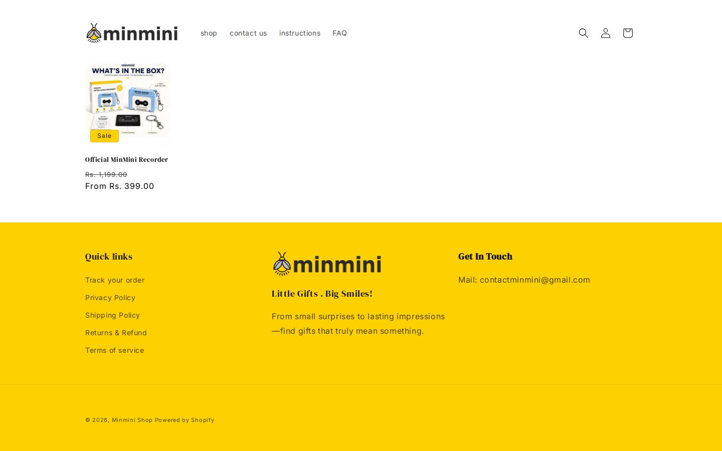 minmini.co.in homepage screenshot