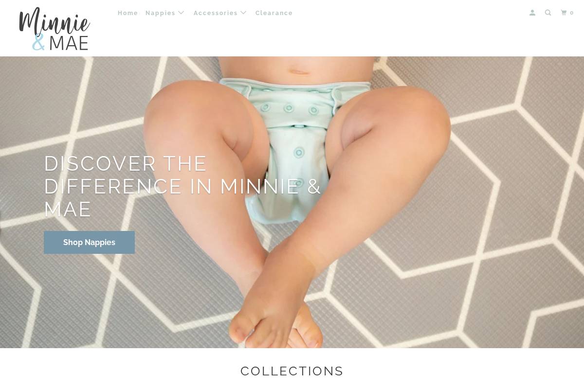 minnieandmae.com.au homepage screenshot