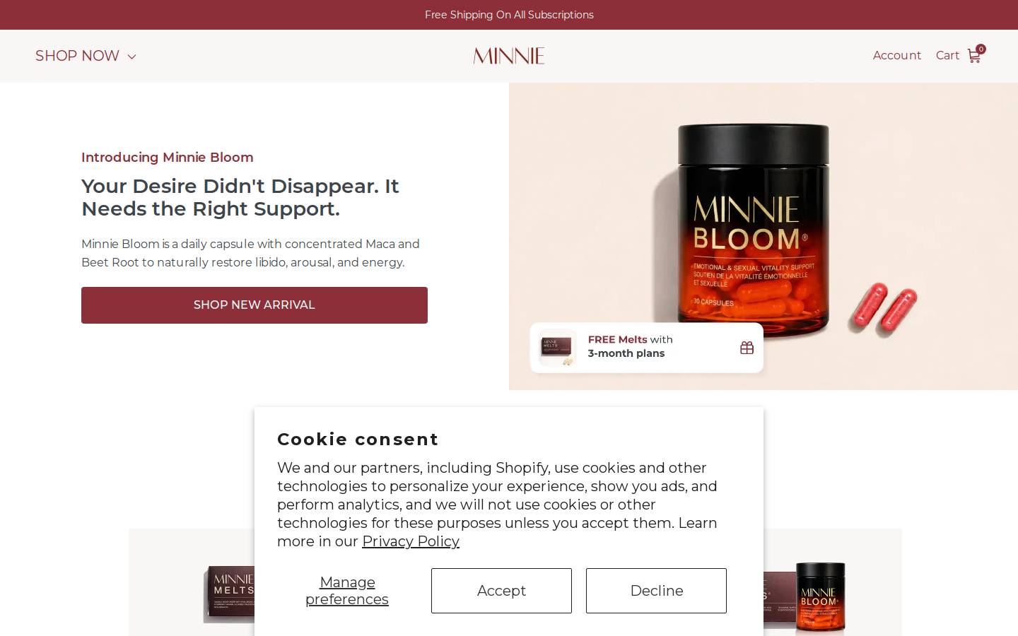 minniewellness.com homepage screenshot