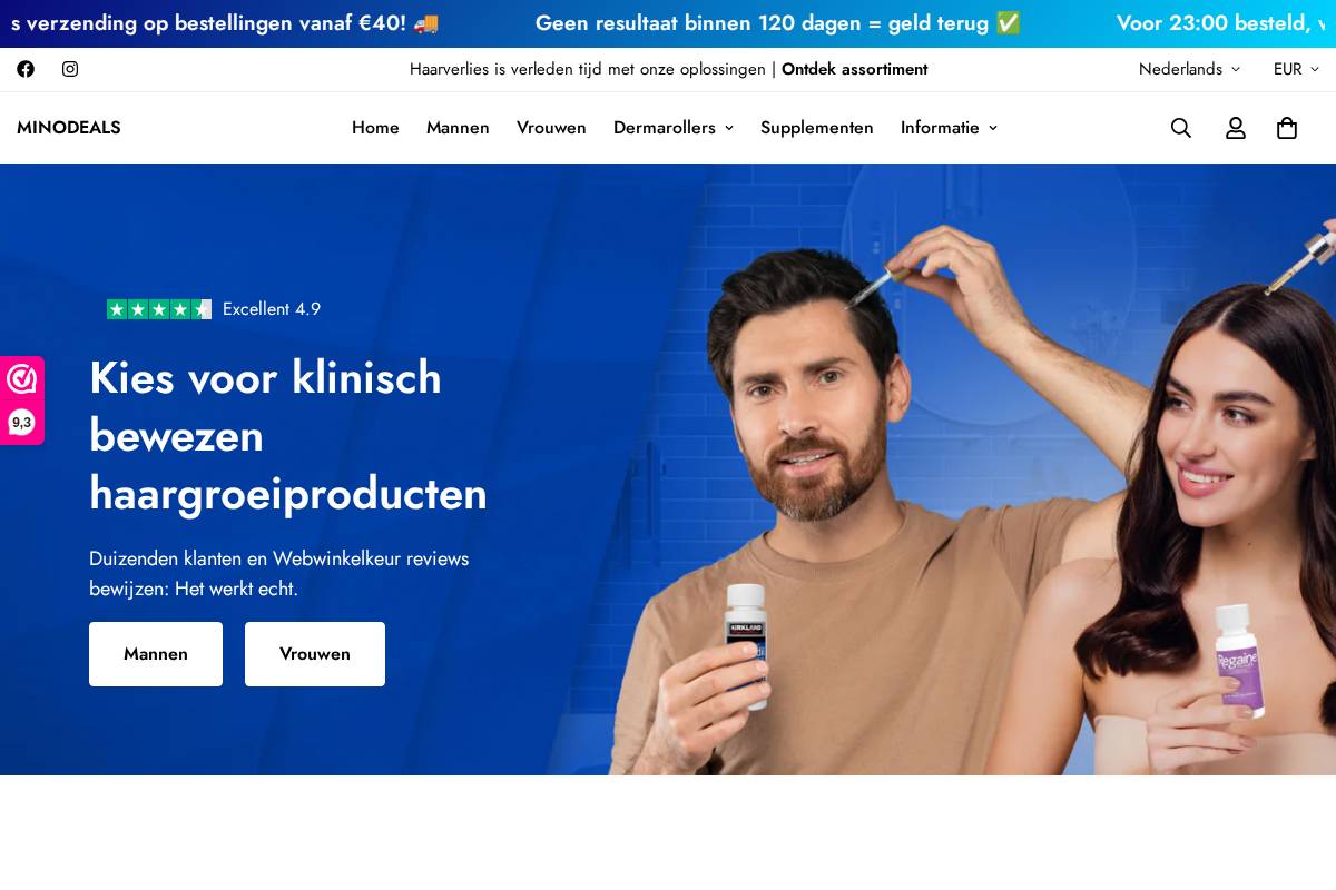 Minodeals homepage screenshot