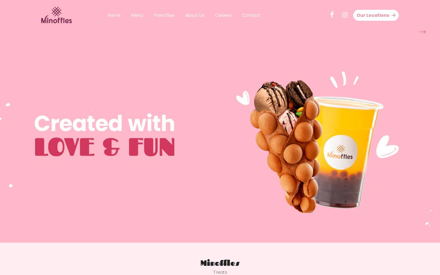 minoffles.com homepage screenshot