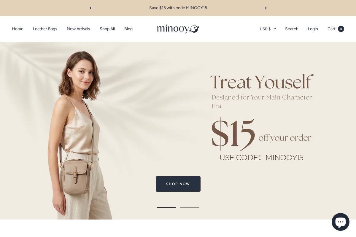 Minooy homepage screenshot