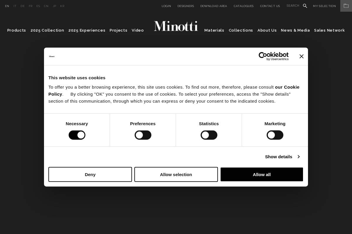Minotti S.p.a. homepage screenshot