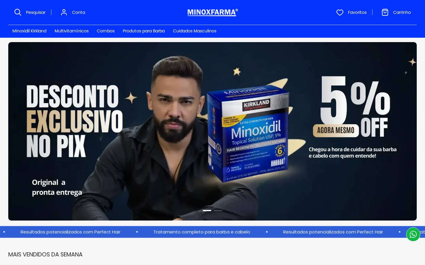 minoxfarma.com.br homepage screenshot