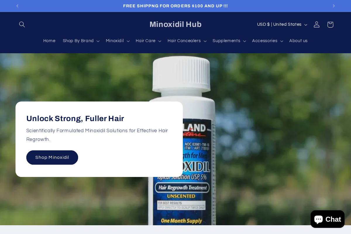 minoxidilhub.com homepage screenshot