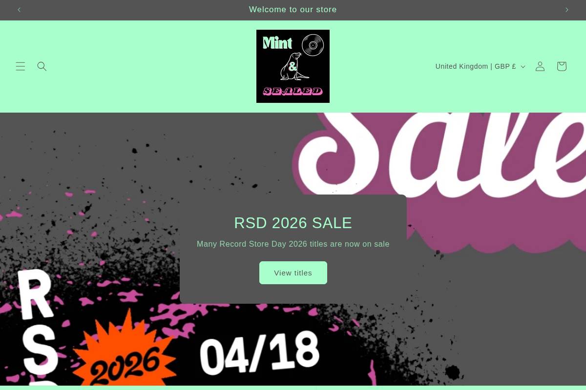 mintandsealed.com homepage screenshot