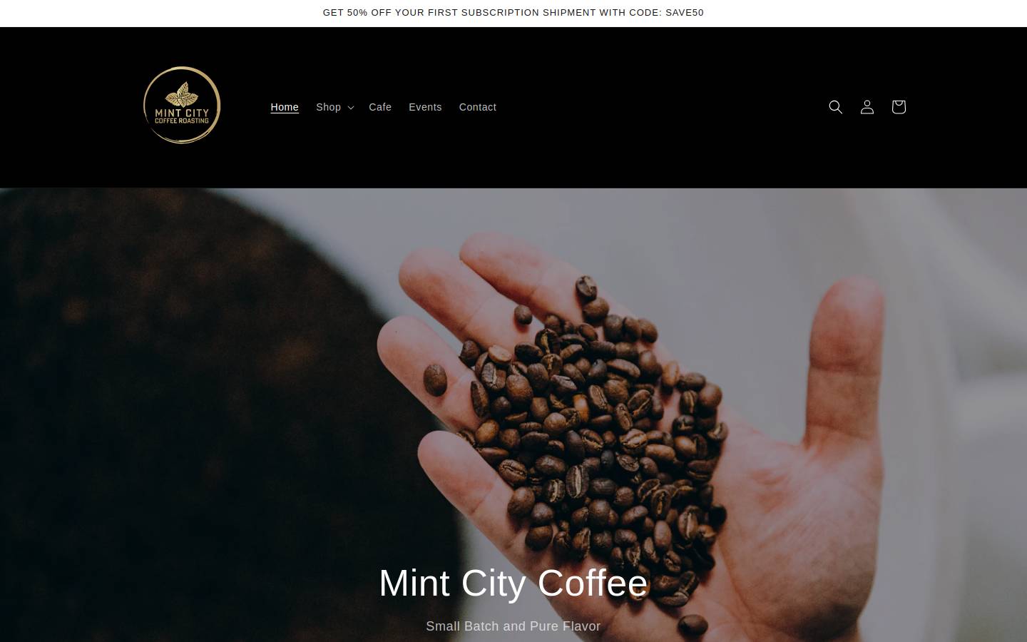 mintcitycoffee.com homepage screenshot