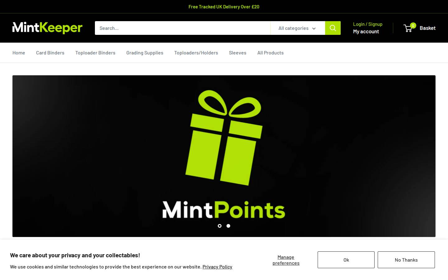 Mintkeeper homepage screenshot