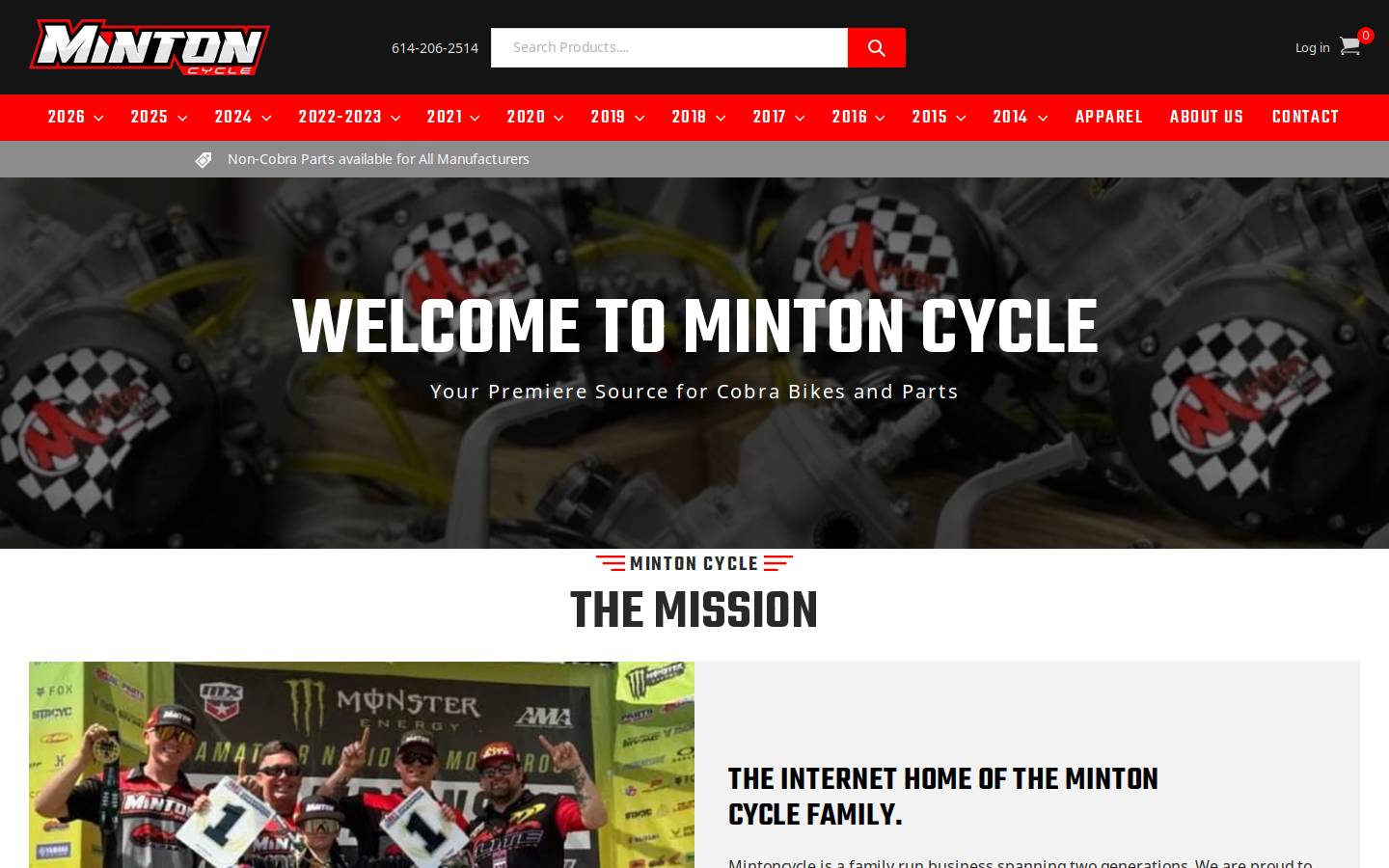 mintoncycle.com homepage screenshot