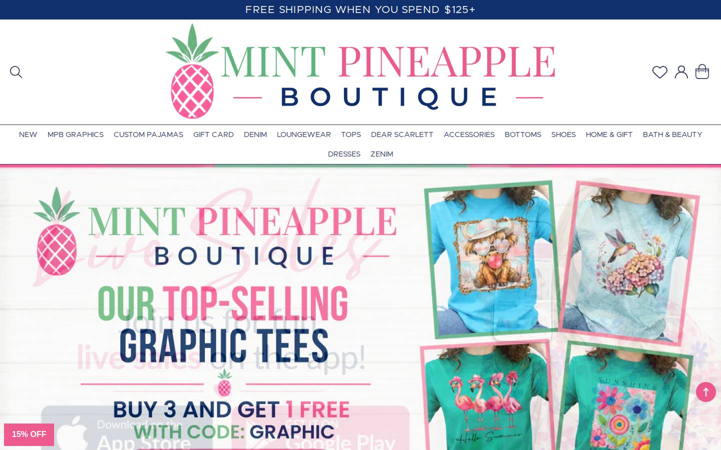 mintpineappleboutique.com homepage screenshot