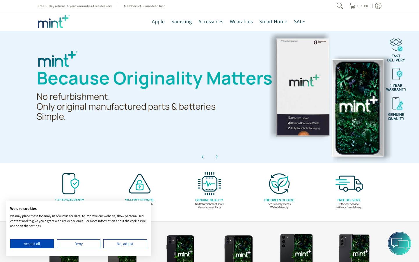 Mint+ homepage screenshot