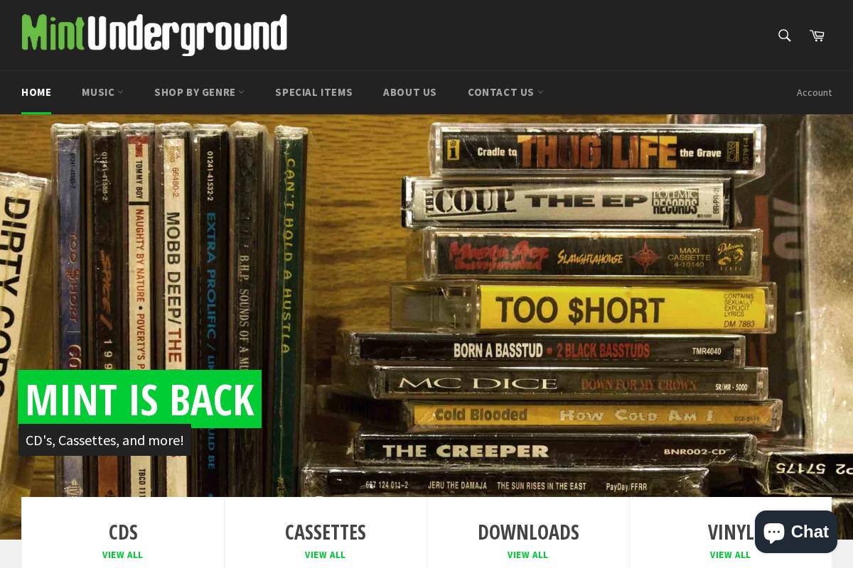 mintunderground.com homepage screenshot