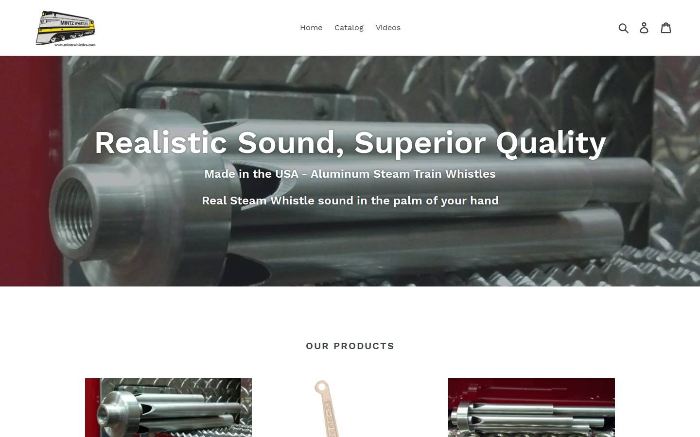 mintzwhistles.com homepage screenshot