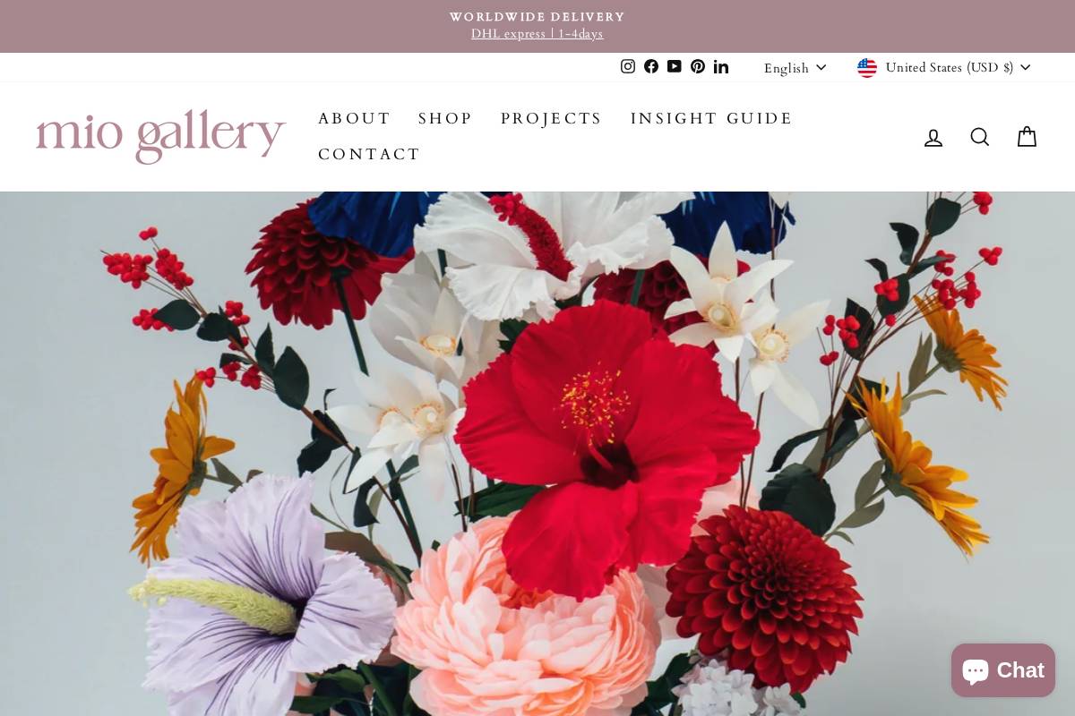Mio Gallery homepage screenshot