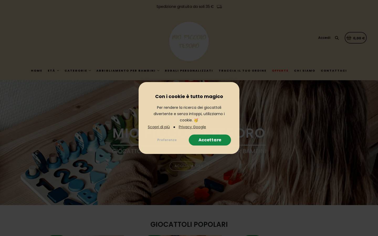 Mio Piccolo Tesoro homepage screenshot
