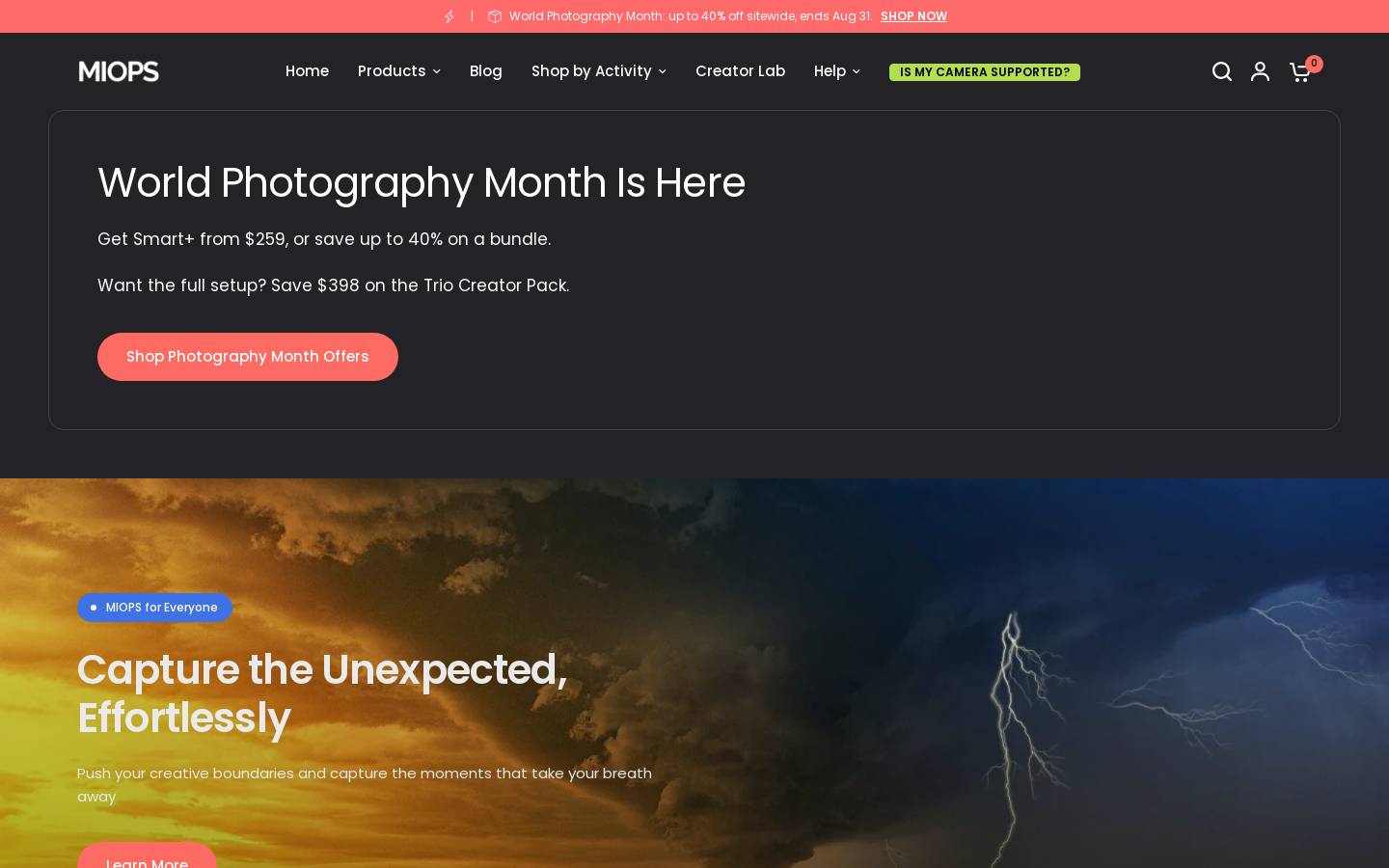 MIOPS Trigger homepage screenshot