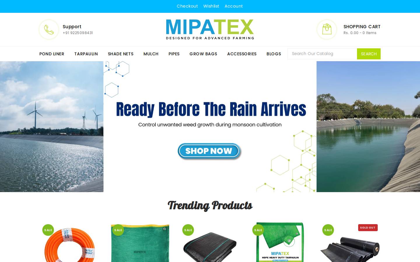 mipatex.in homepage screenshot