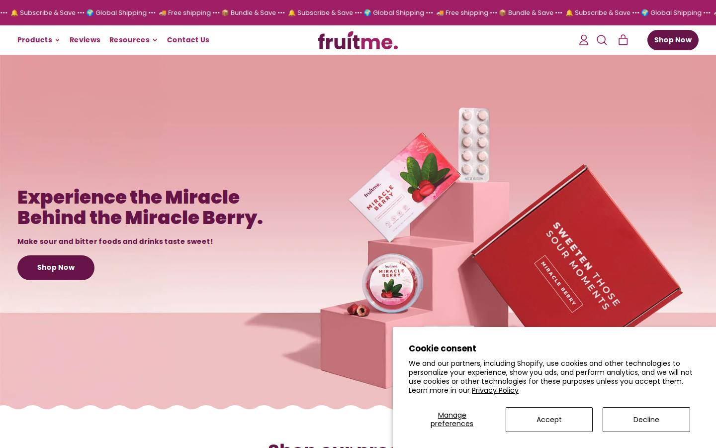 miraclefruit.com.au homepage screenshot