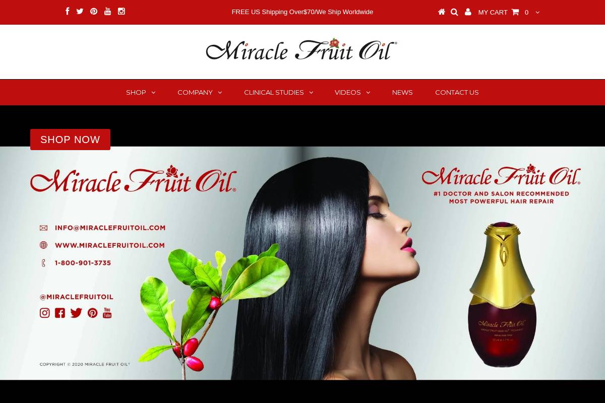 miraclefruitoil.com homepage screenshot