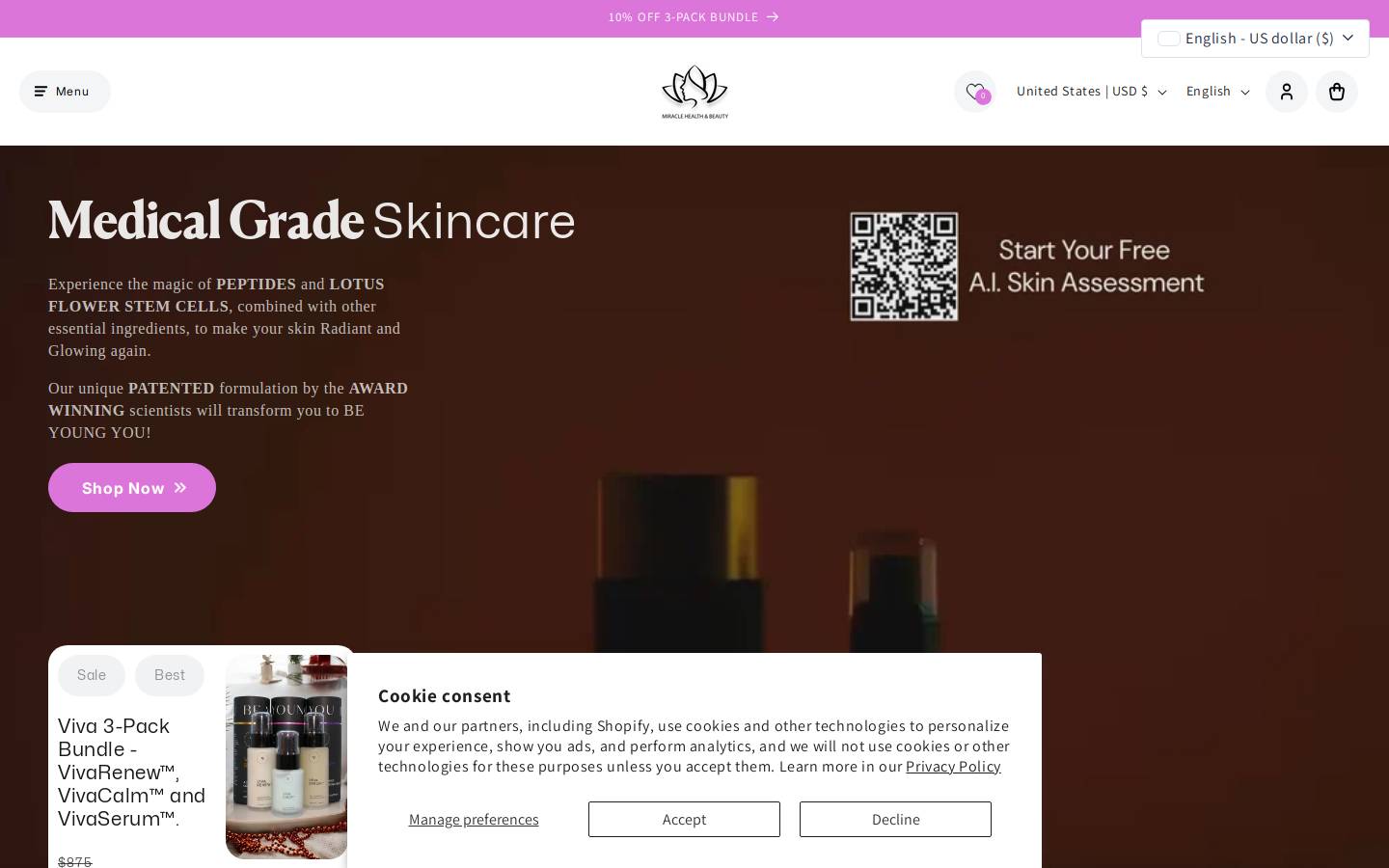 miraclehealth.shop homepage screenshot