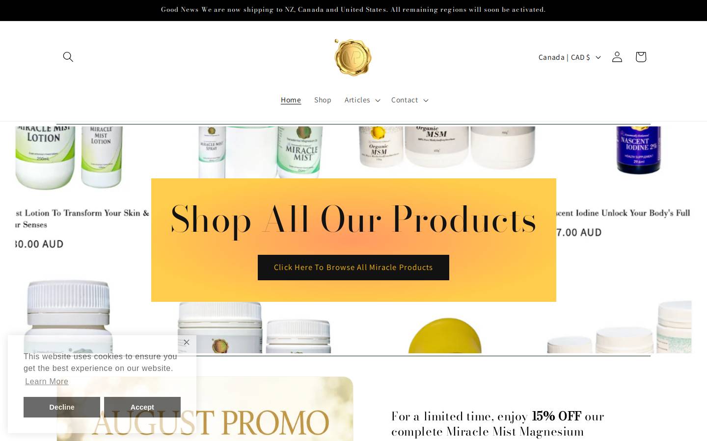 miracleproducts.shop homepage screenshot