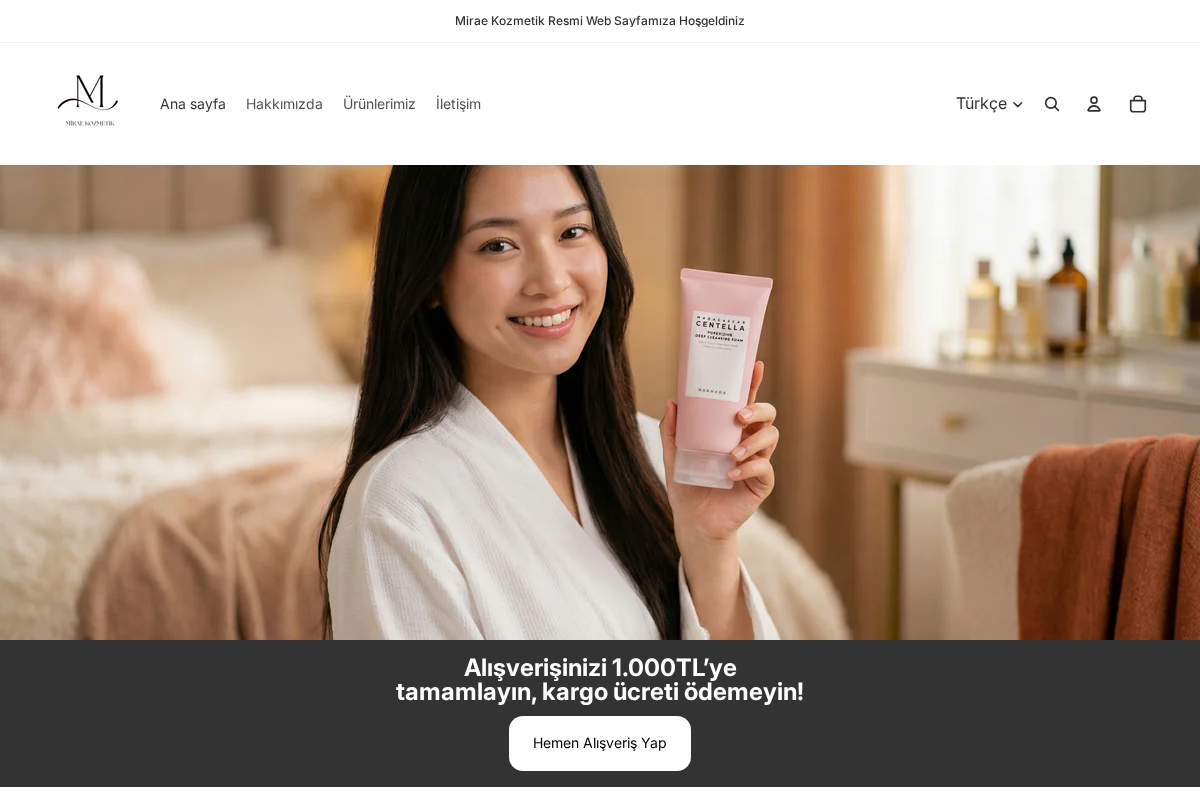 Mirae Kozmetik homepage screenshot