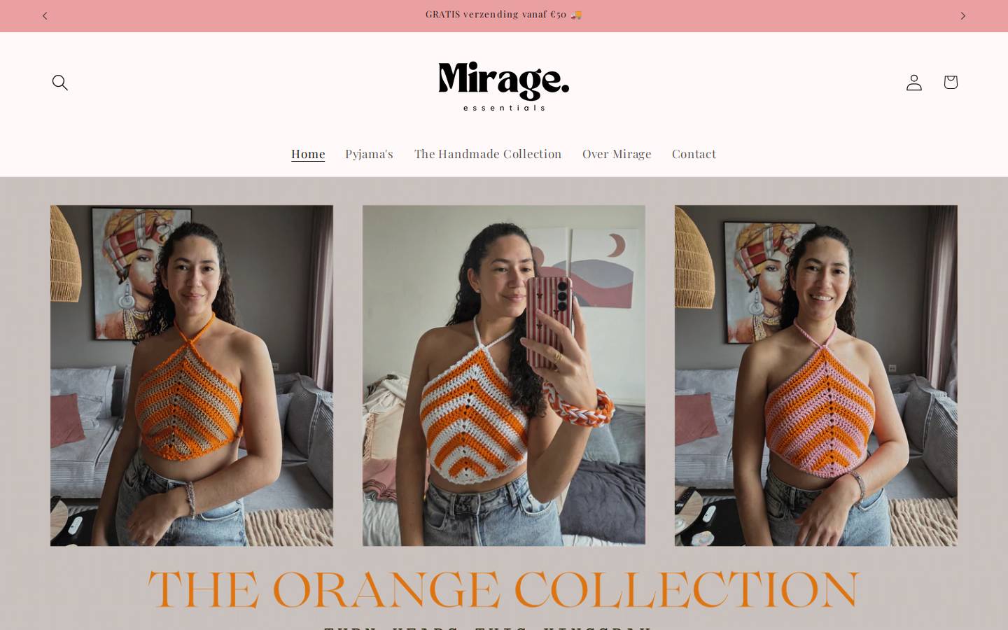 Mirage Essentials homepage screenshot