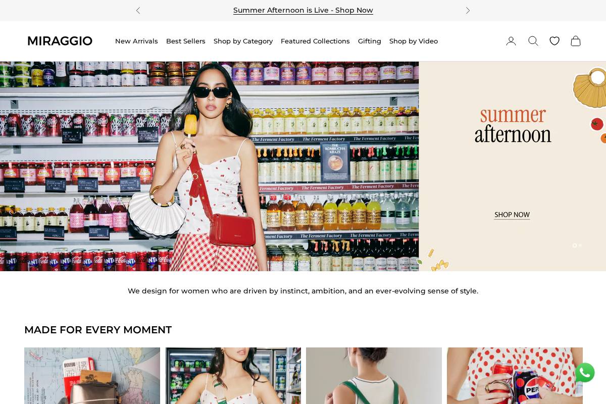 MIRAGGIO homepage screenshot