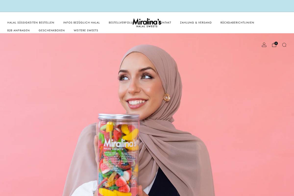 Miralina homepage screenshot