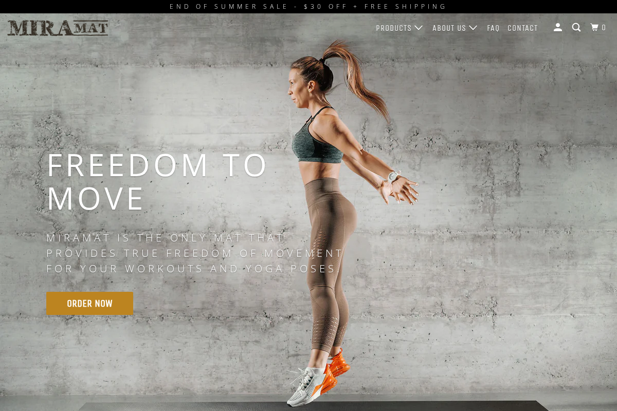 Miramat Store AU homepage screenshot