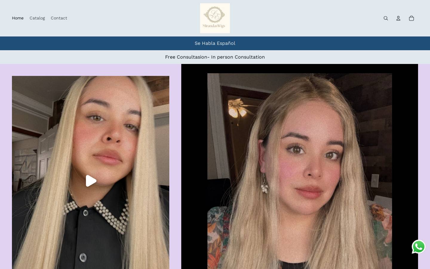 mirandaswigs.org homepage screenshot