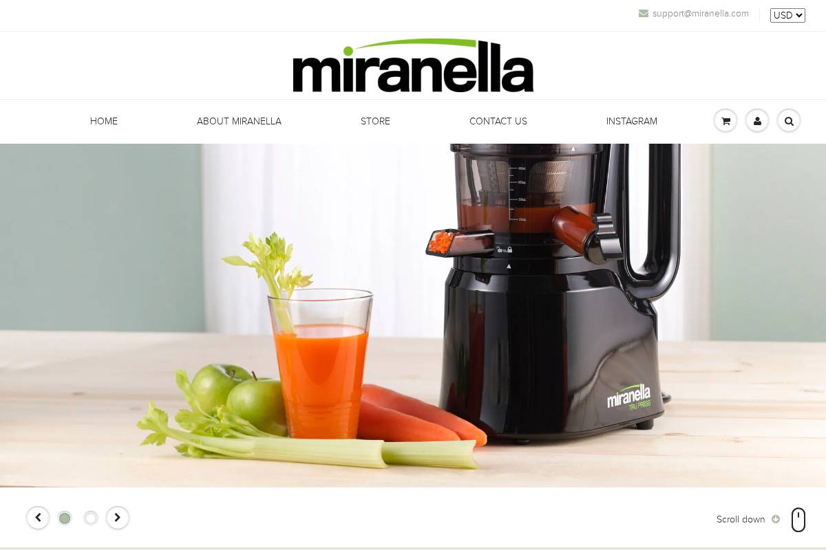 miranella.com homepage screenshot