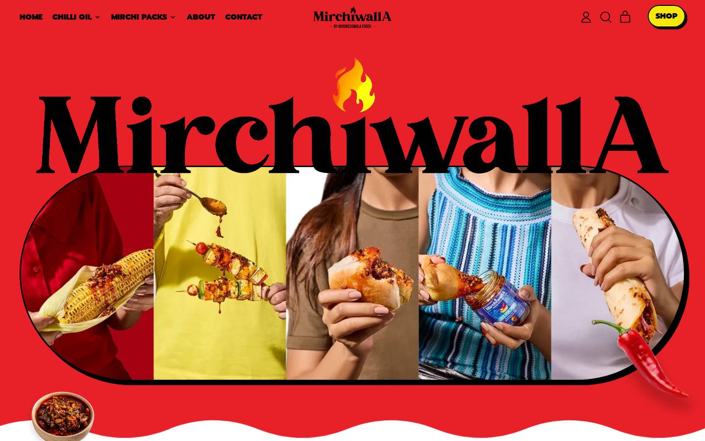 mirchiwalla.com homepage screenshot