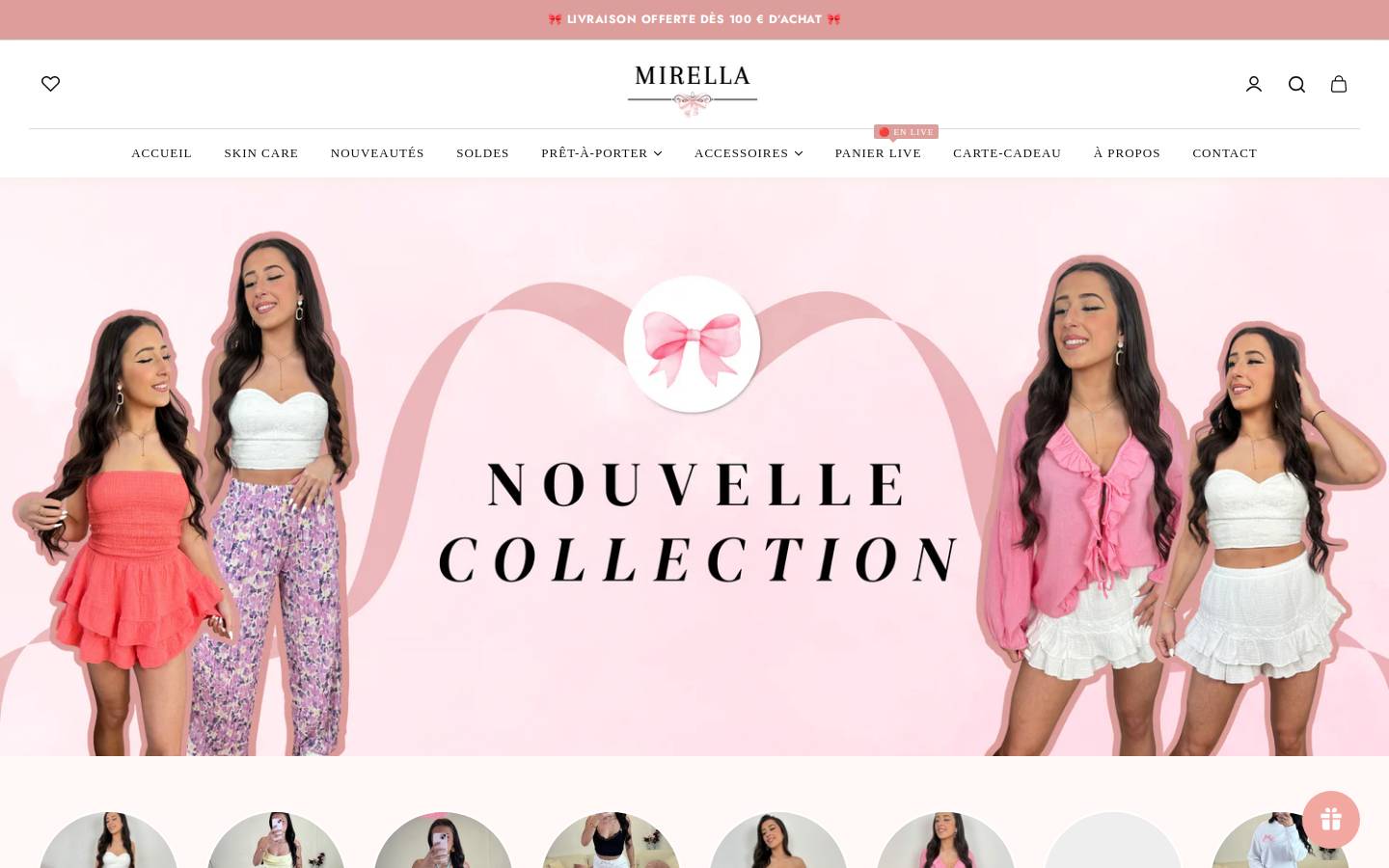 mirellaboutique.com homepage screenshot