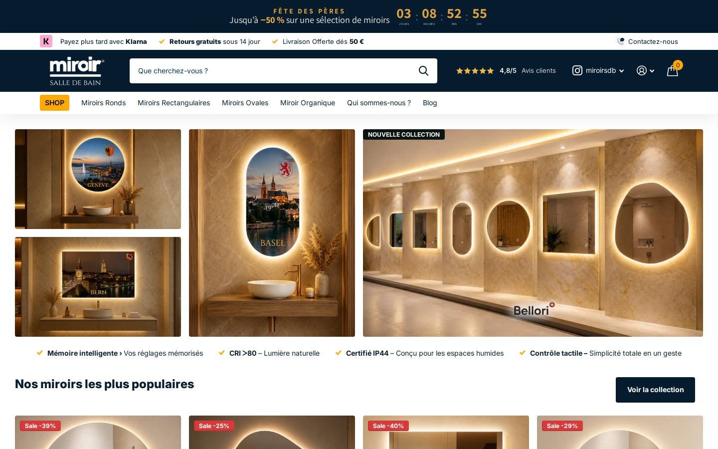 Miroirsalledebain homepage screenshot