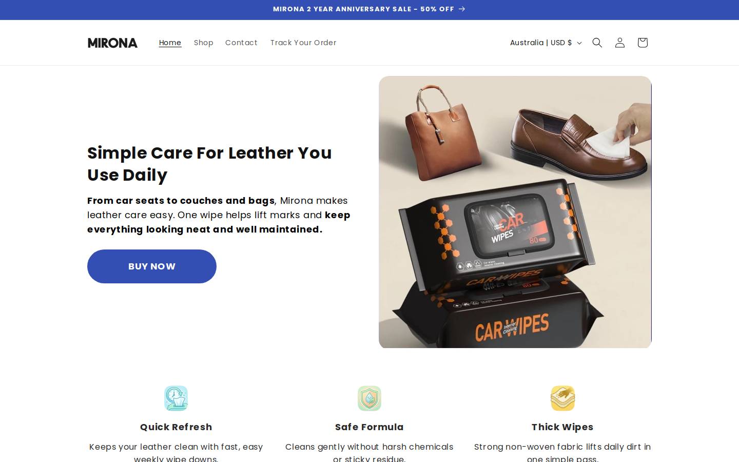 mirona.co homepage screenshot