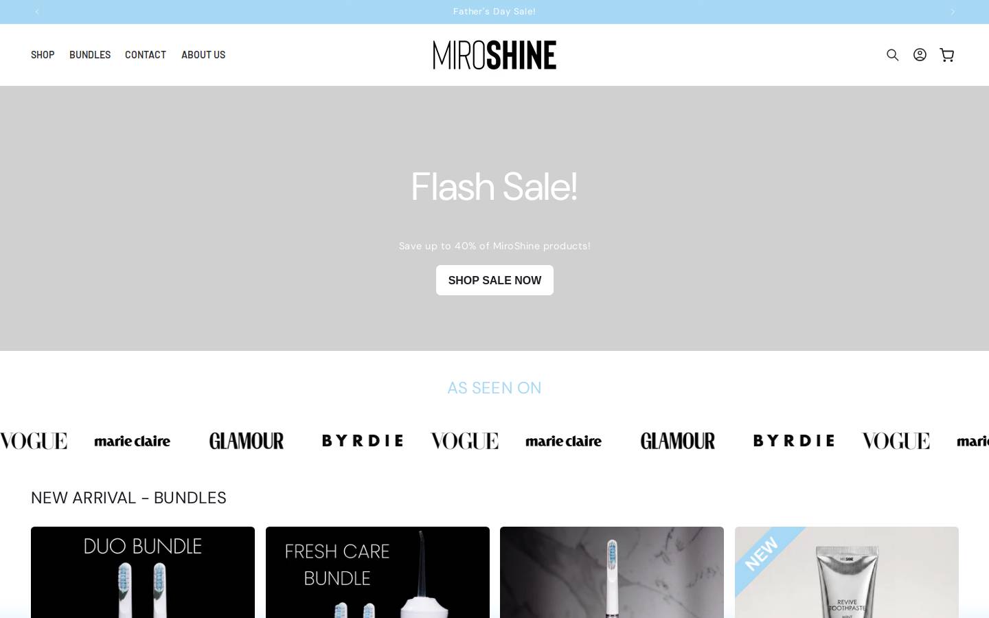 Miroshine homepage screenshot