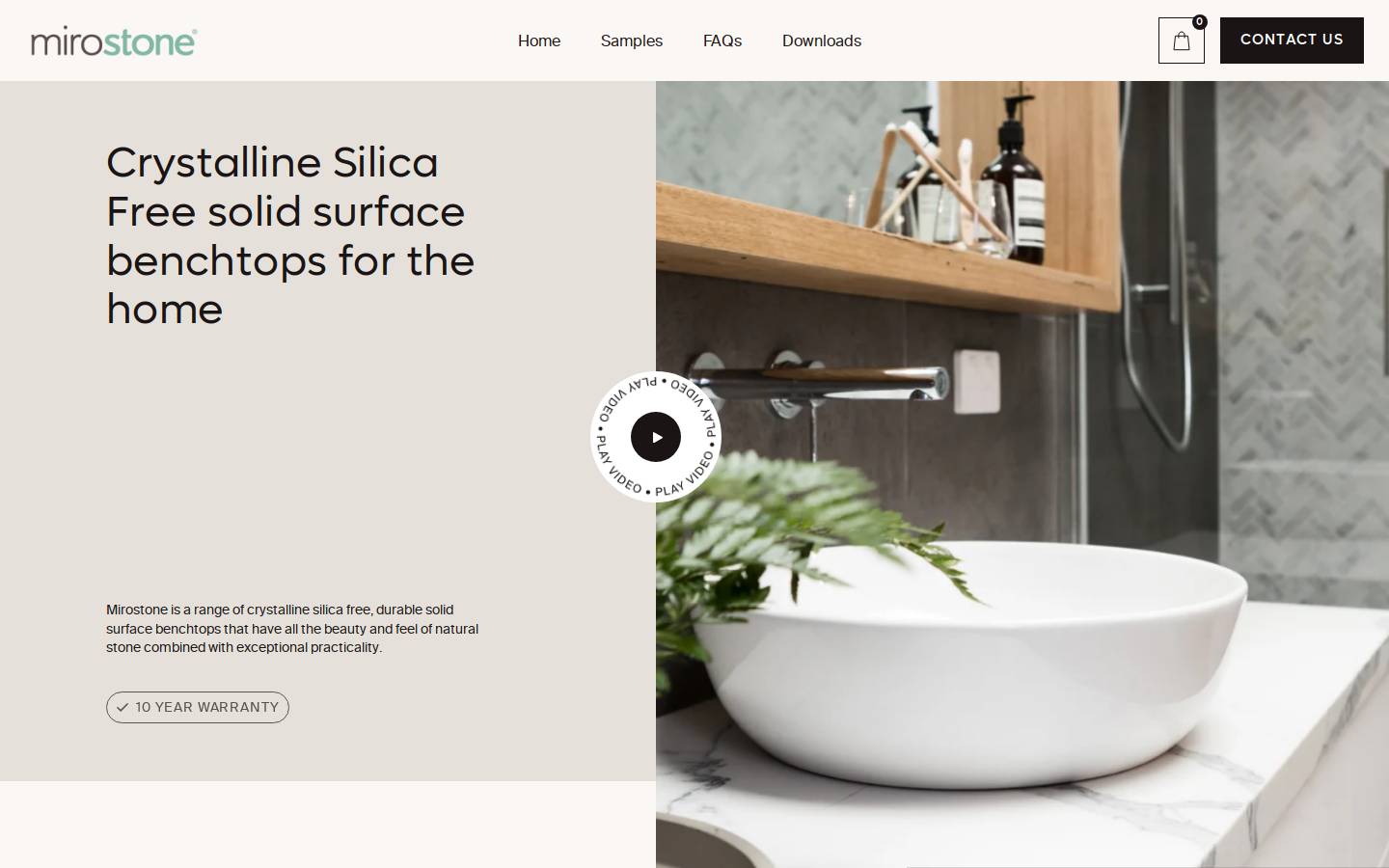 mirostone.nz homepage screenshot
