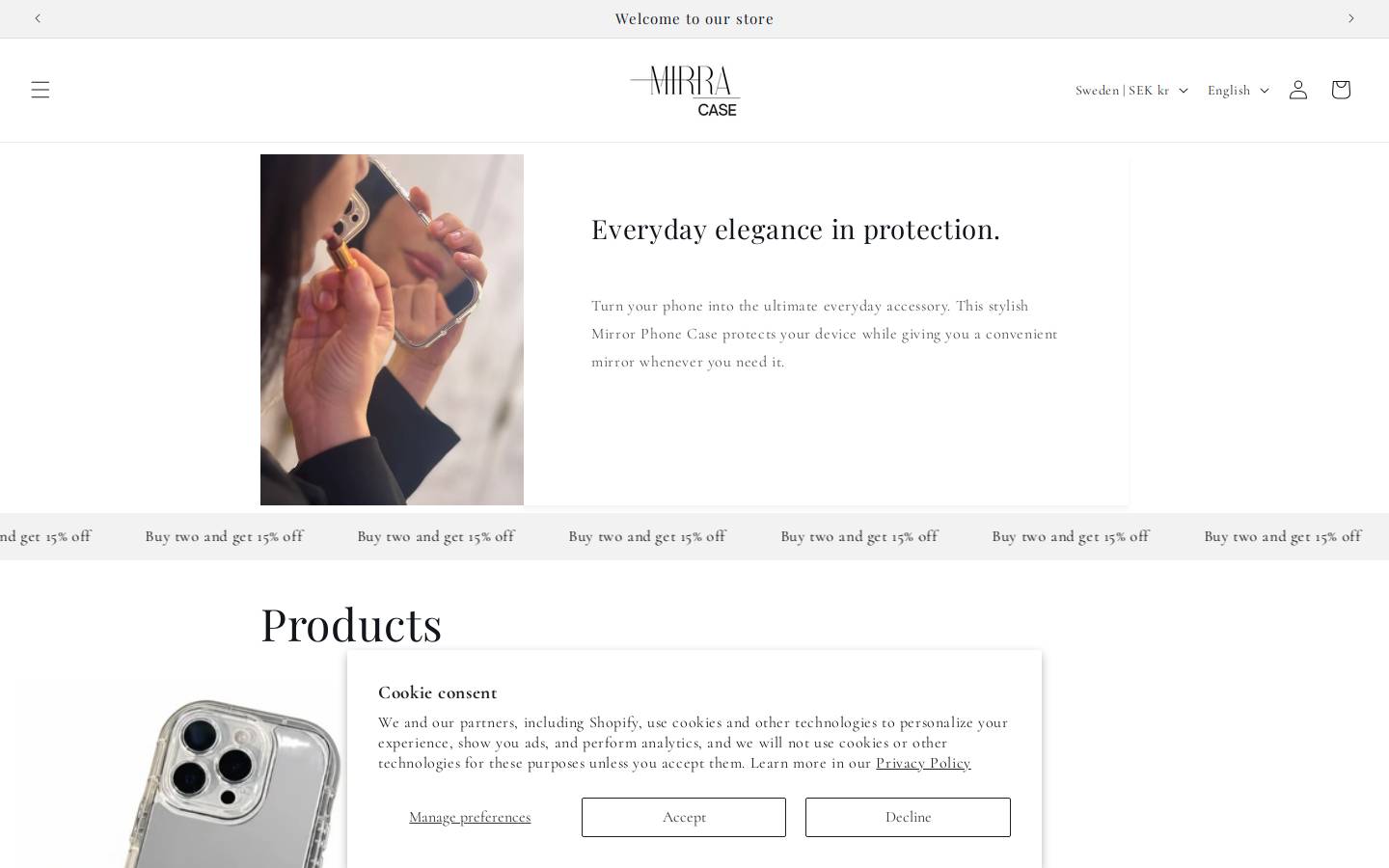 mirracase.com homepage screenshot