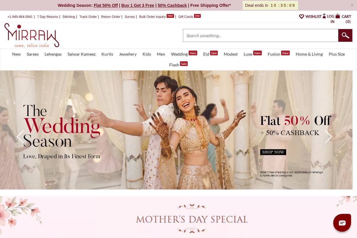 MIRRAW homepage screenshot