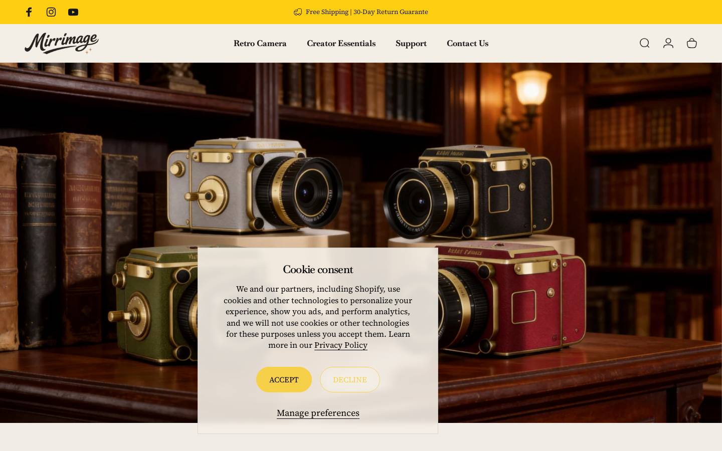 Mirrimage homepage screenshot