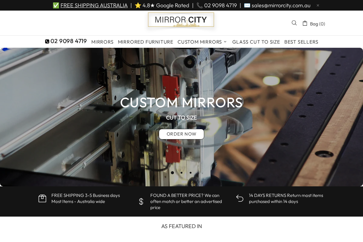 Mirror City homepage screenshot