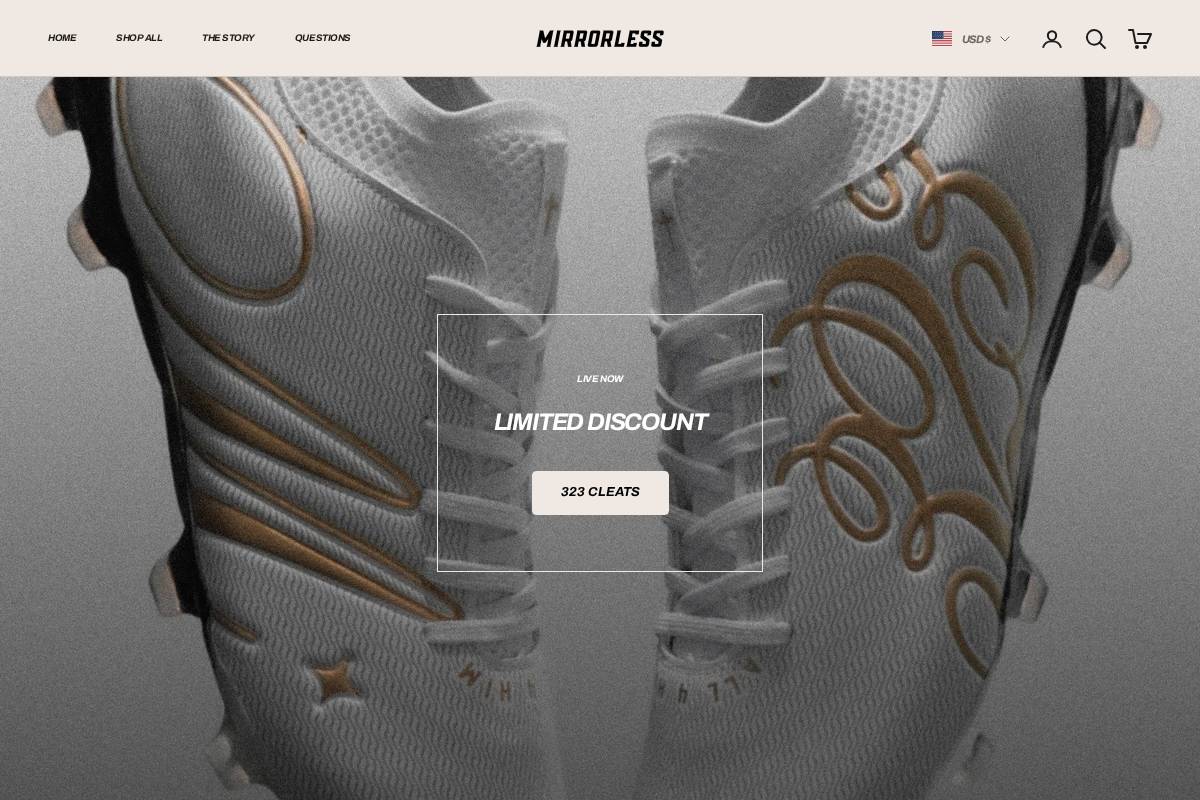mirrorlessapparel.com homepage screenshot