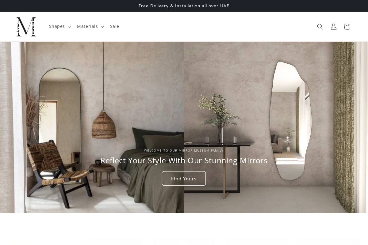 mirrormuseum.ae homepage screenshot