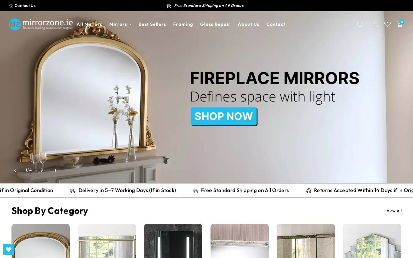 mirrorzone.ie homepage screenshot