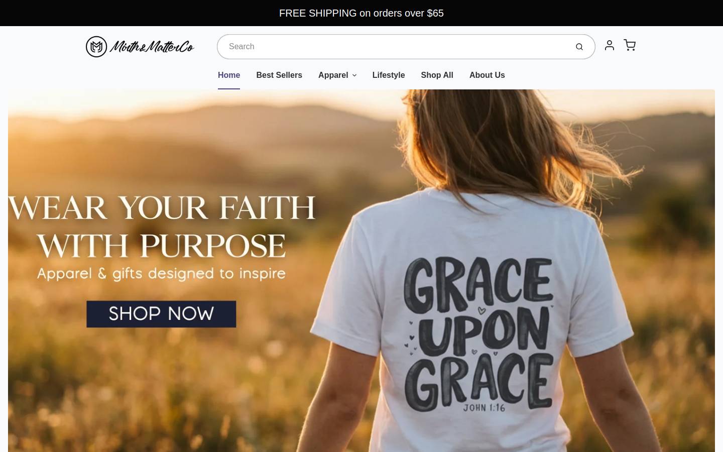 mirthandmatterco.com homepage screenshot