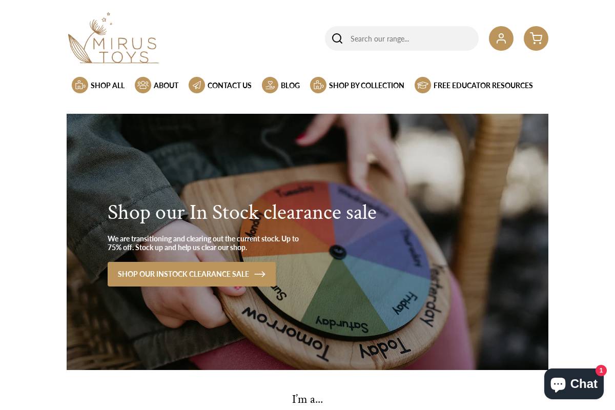 mirustoys.com homepage screenshot