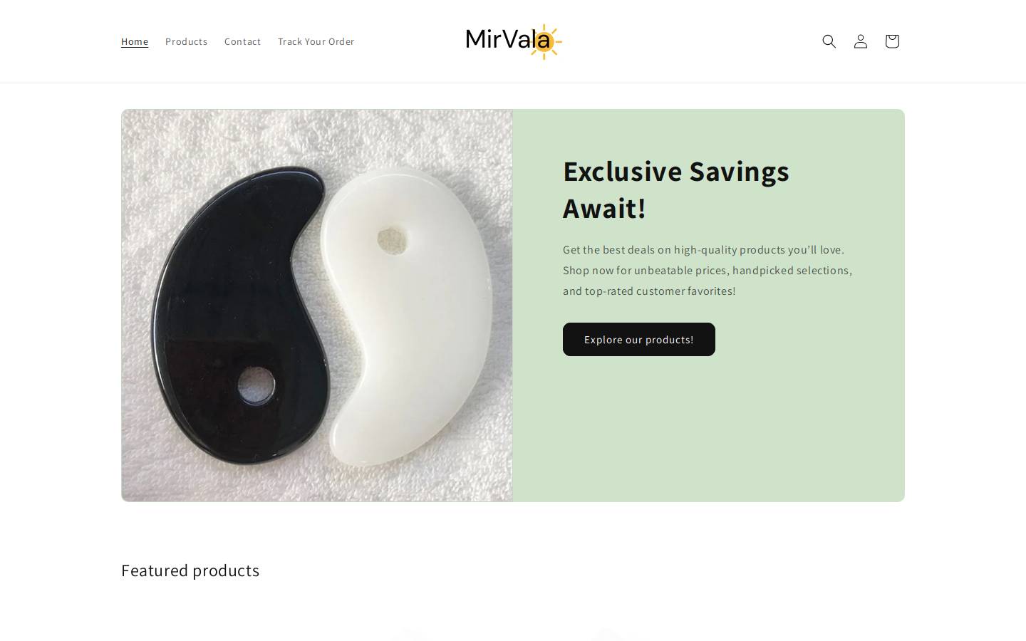 Mirvala homepage screenshot
